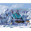 ZUTY Maľovanie podľa čísel - ZASNEŽENÝ DOM Rámovanie: vypnuté plátno na rám, Rozmer: 40x50 cm