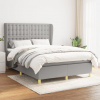 vidaXL Boxspring posteľ s matracom bledosivá 140x200 cm látka - Sivá - 116426-194398