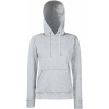 Fruit of the Loom Mikina Classic Lady-Fit Hooded Sweat s kapucí, dámská COT16203861000-heather gre XS Melír šedá