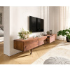 TV stolík Wyatt 220 cm Akácia hnedá 4 zásuvky Podstavec v tvare