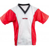 TOP TEN T-Shirt, V-Neck for kickboxing “Kickboxing” with black collar - red-white, size 140 Size: 150, 150 cm, Color: Black - Red - White