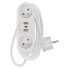 EMOS Predlžovací kábel 2 m / 2 zásuvky+2×USB A+1×USB C / biely / PVC / 1 mm2