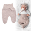 Baby Nellys Pletené dojčenské nohavice Hand Made béžové
