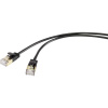 Renkforce RF-4538186 RJ45 sieťové káble, prepojovacie káble CAT 8.1 F/FTP 0.50 m čierna extrémne tenký, pozlátené kontakty 1 ks; RF-4538186