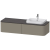 DURAVIT Happy D.2 Plus závesná skrinka pod umývadlo pod dosku (umývadlo vpravo), 2 zásuvky, 1600 x 550 x 354 mm, kameňovo šedá matná lakovaná, HP4944R9292