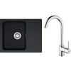 FRANKE SETT94Č tectonitový drez 620x500 mm OID 611-62 čierna+batéria FP 9000.031 Chróm FRA 143.0675.615