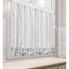 Eurofirany Biela vianočná vitrážová záclona so striebornými hviezdičkami na tuneli XMAS 150x90 cm