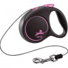 Vodítko FLEXI Black Design XS lanko 3m/8kg ružová NEW