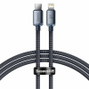Baseus CAJY000201 Crystal Shine Series Dátový Kábel USB-C - Lightning 20W 1,2m Black (6932172602741)