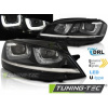 Tuning-tec PREDNÉ SVETLOMETY U-LED LIGHT DRL BLACK pasujú na VW GOLF 7 11.12-17