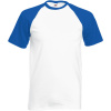 Fruit of the Loom Tričko Baseball T, raglánové, krátký rukáv, pánské COT16102690705-white/royal 2XL Bílá/modrá