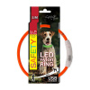 Obojok DOG FANTASY LED nylonový oranžový S/M
