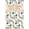 Pocket Sudoku Puzzle Book: Moderate Level - 150 puzzles 9x9 & 16x16 grids Koi Fish Pattern Blue Travel Size Paperback Notebook