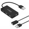 MIX Maxlife Home Office USB 2.0 hub USB - 4x USB 0,15 m black + cable 1,5 m (OEM0002311)