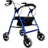 Mobilex 312060 4 - kolesové chodítko so sedátkom sklápateľné modré (s odklopným sedadlom, s úložnou kapsou, s brzdami, 1 ks)