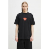 Bavlnené tričko Marcelo Burlon Bunny Heart Basic T-Shirt Black Red pánske, čierna farba, s potlačou, CMAA056S25JER0051025