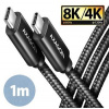 AXAGON BUCM432-CM10AB NewGEN+ kabel USB-C USB-C, 1m, USB4 Gen 3×2, PD 100W 5A, 8K HD, ALU, oplet