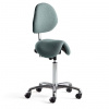 AJ Produkty Sedlová kancelárska stolička Derby s opierkou DERBY, tyrkysová tkanina