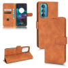 Peňaženkové kožené puzdro Skin feel na Motorola Edge 30 - Hnedá