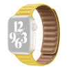 AppleMix Remienok pre Apple Watch Ultra 49 mm / 45 mm / 44 mm / 42 mm - magnetický - kožený - žltý
