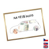 Rámček na darovanie peňazí - Auto, Nápis česky, Rámik 203 - zlatá metalická , darček na promócie