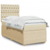 Box spring postel s matrací krémová 100 x 200 cm textil Krémová 3294279