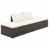 Kovová béžová a hnedá váľanda VidaXL (Garden Couch, Brown, 195 x 60 cm, Rattan PE)