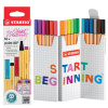 Jemný liner - Stabilo point 88 - Zick-Zack deskset - 18 rôznych farieb