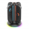 iPega SW2052 nabíjacia stanica s RGB pre JoyCon ovládače Nintendo Switch 2 čierna