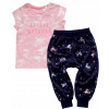 Detský komplet - Baby Set George 86 Navy Blue, Pink 2 PCS. (George Blouse + Roggers Velor Unicorn 86)