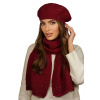 Kamea Vínový luxusný dámsky set čiapka + šál Kamea Pivonia, Veľkosť uni, Farba vínová