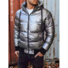 Pánska zimná bunda s kapucňou strieborná (tx3948) XXL