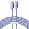 Baseus CAJY000705 Crystal Shine Series Dátový Kábel USB-C - USB-C 100W 2m Purple (6932172602918)