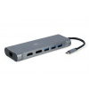 Gembird USB-C 8v1 multiport USB 3.0 + HDMI + DisplayPort + VGA + PD + čtečka karet + LAN + audio PR1-A-CM-COMBO8-01