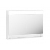 Ravak Step - Zrkadlová skrinka MC, 100x74x15 cm, 2 dvierka, s LED osvetlením, lesklá biela X000001421