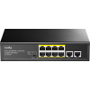 CUDY 8-Port 10/100M PoE+ Switch with 2 Uplink GbE