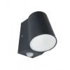 ACA Lighting Záhradné nástenné LED svietidlo SIMORE 6W/230V/3000K/400Lm/100°/IP54/PIR senzor, tmavo šedé