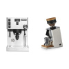 Rancilio Silvia PRO X + Eureka Mignon Single Dose, White & Oak