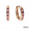 MOZA gold Detské náušnice MG4154 Farba kameňa: Červená, Farba Zlata: červené Au