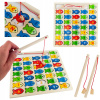 HRA LOVENIE RYBIČIEK DREVENÉ RYBKY UČENIE ABECEDY PÍSMENÁ PUZZLE