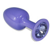 LOVETOY Metal Butt Plug Purple Rosebud with Blue Jewel