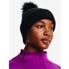 Dámska čapica Under Armour Halftime Ribbed Pom-BLK