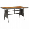 Záhradný stôl, stolík - Vidaxl Garden Table, Gray, 130x70x72 cm, Rattan (Vidaxl Garden Table, Gray, 130x70x72 cm, Rattan)
