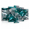 Obraz 5 častí triptych tyrkysový 3D abstrakcia 100x60