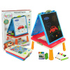 LEAN Toys Magnetická a kriedová tabuľa 3 v 1 s herným stolom modrá