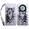 Peňaženkové 3D puzdro na Honor Magic5 Lite - Smile Cat