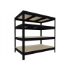 Regál do skladu Biedrax 35 x 120 x 90 cm, čierny, 4 police OSB 10 mm, nosnosť 200 kg na policu