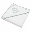 New Baby Detská froté osuška s výšivkou a kapuckou 80x80 biela medveď