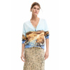 Desigual dámsky cardigan s potlačou modrá | biela | hnedá | svetlomodrá | kaki | viacfarená M DESIGUAL 8445110783030