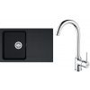 FRANKE SETT96Č tectonitový drez 780x500 mm OID 611-78 čierna+batéria FP 9000.031 Chróm FRA 143.0675.618
